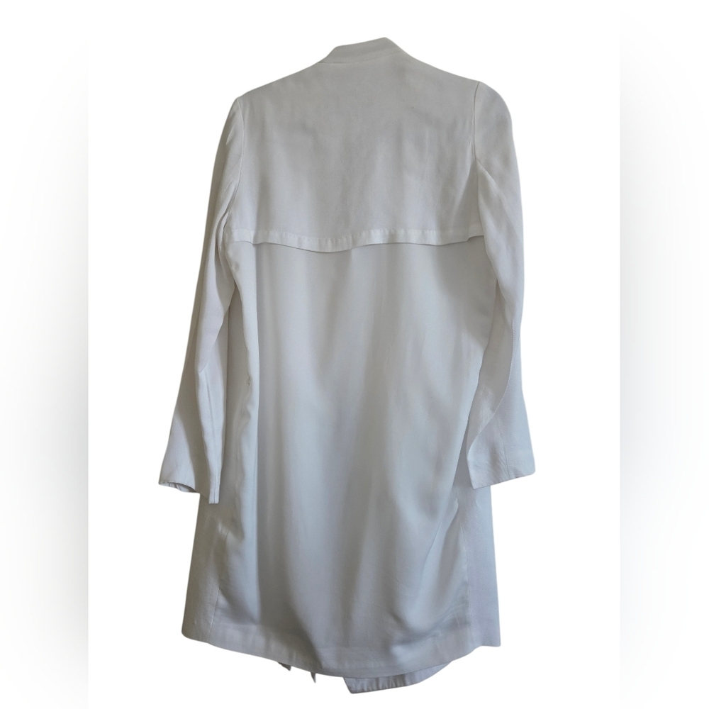 FATE Elegant White Open Front Waterfall Trench Jacket - Picture 4 of 15